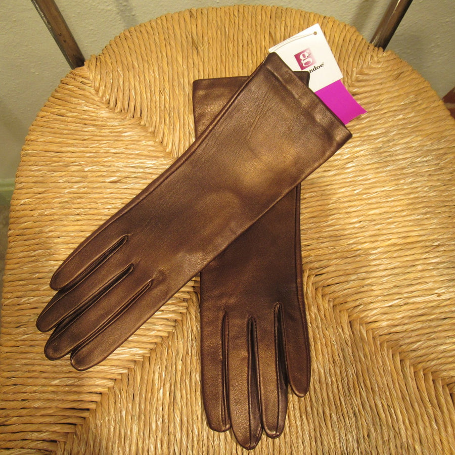 Grandoe Copper Leather Metallic Size 7 Gloves