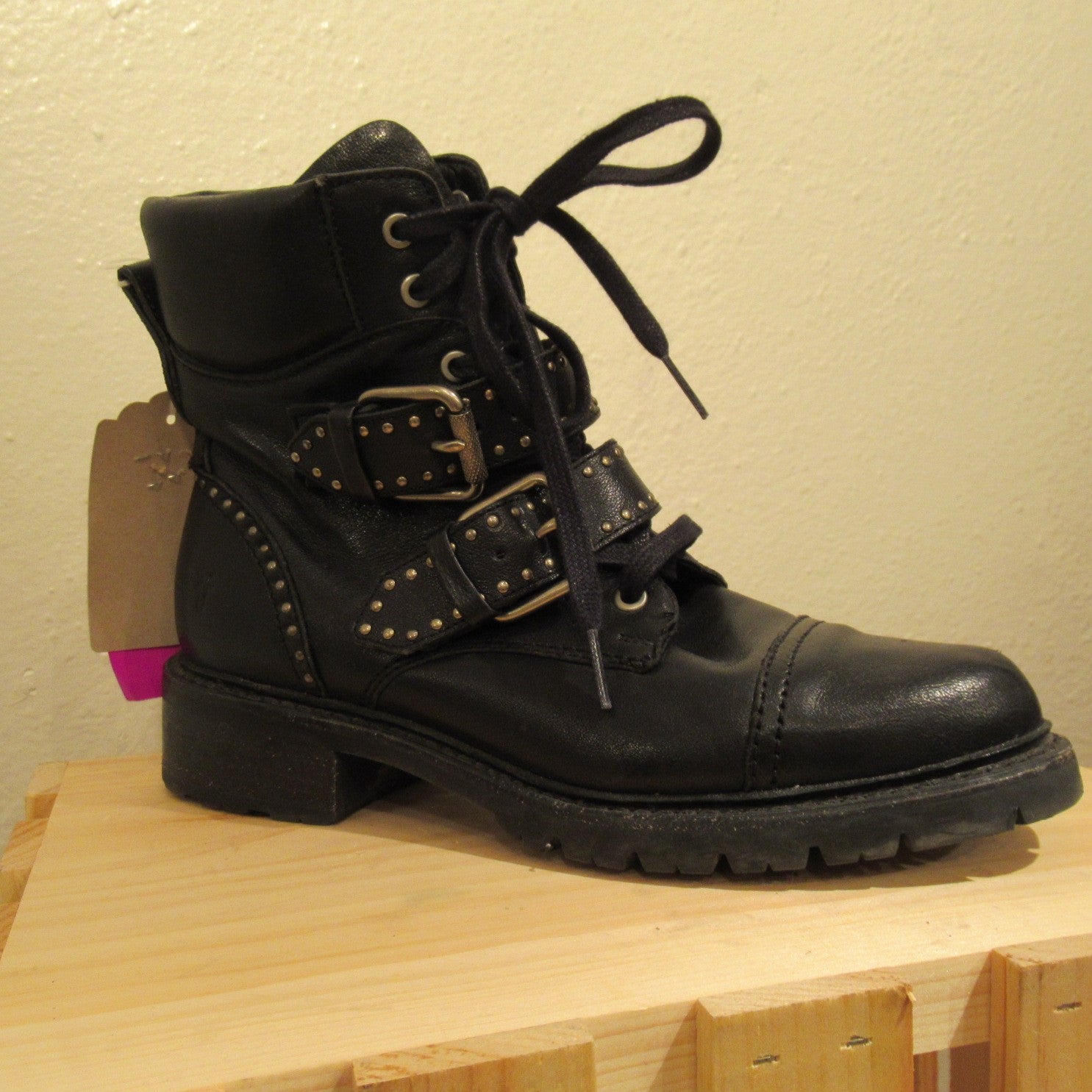 Frye Black Leather Ankle Boots Frye Black Leather Ankle Boots shoes Mikaela Biker... | Depop main image 2