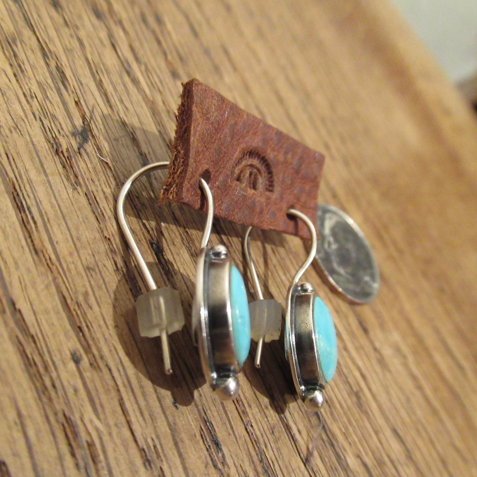 Sterling Silver Hogan and Wagon Dangle Wire popular Earrings