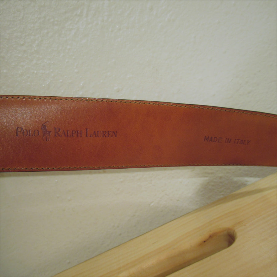 Ralph Lauren Navy Leather Wide Belt