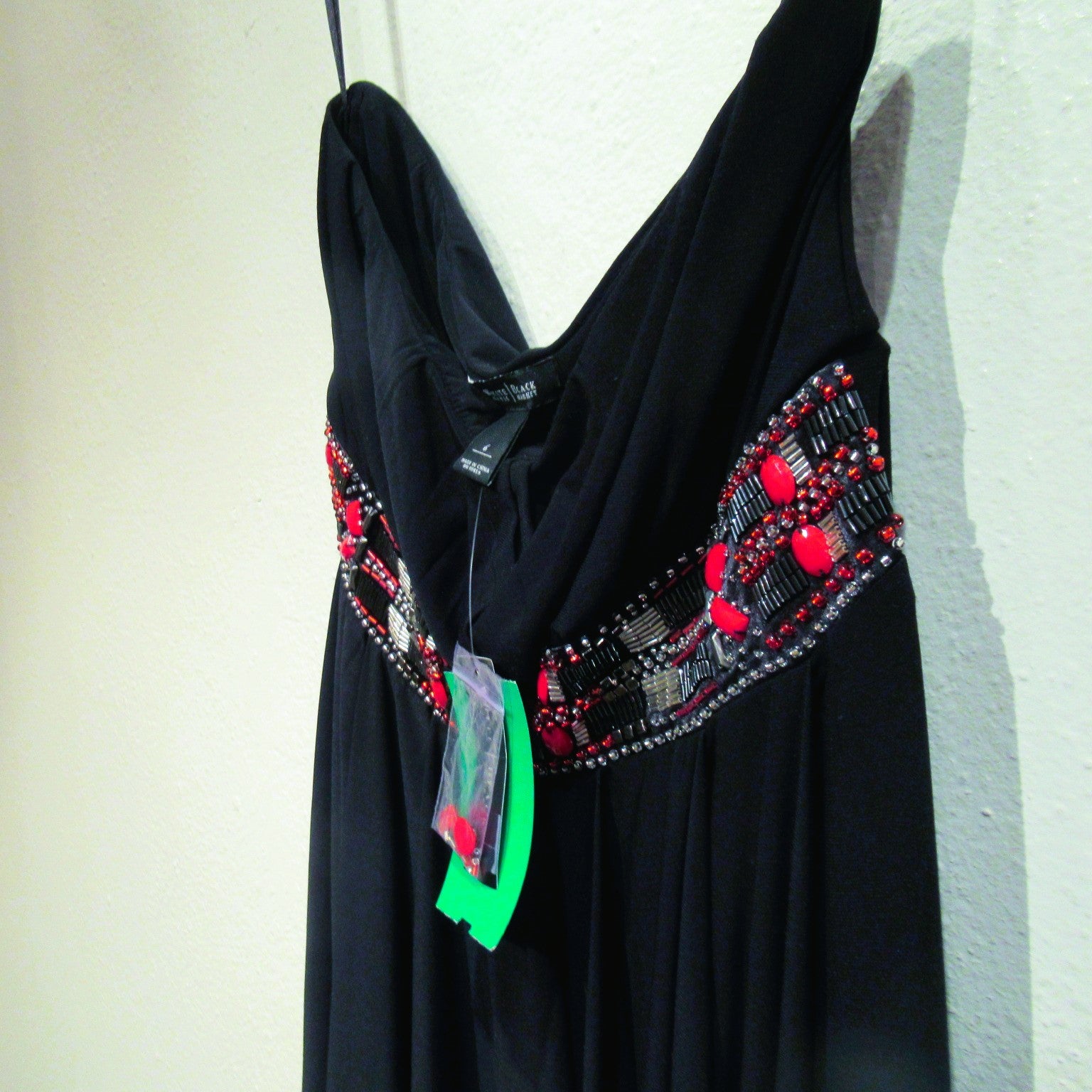 White House Black Market Black Poly blend Knit Beaded Strapless Dress – Clotheshorse Consignment Boutique
