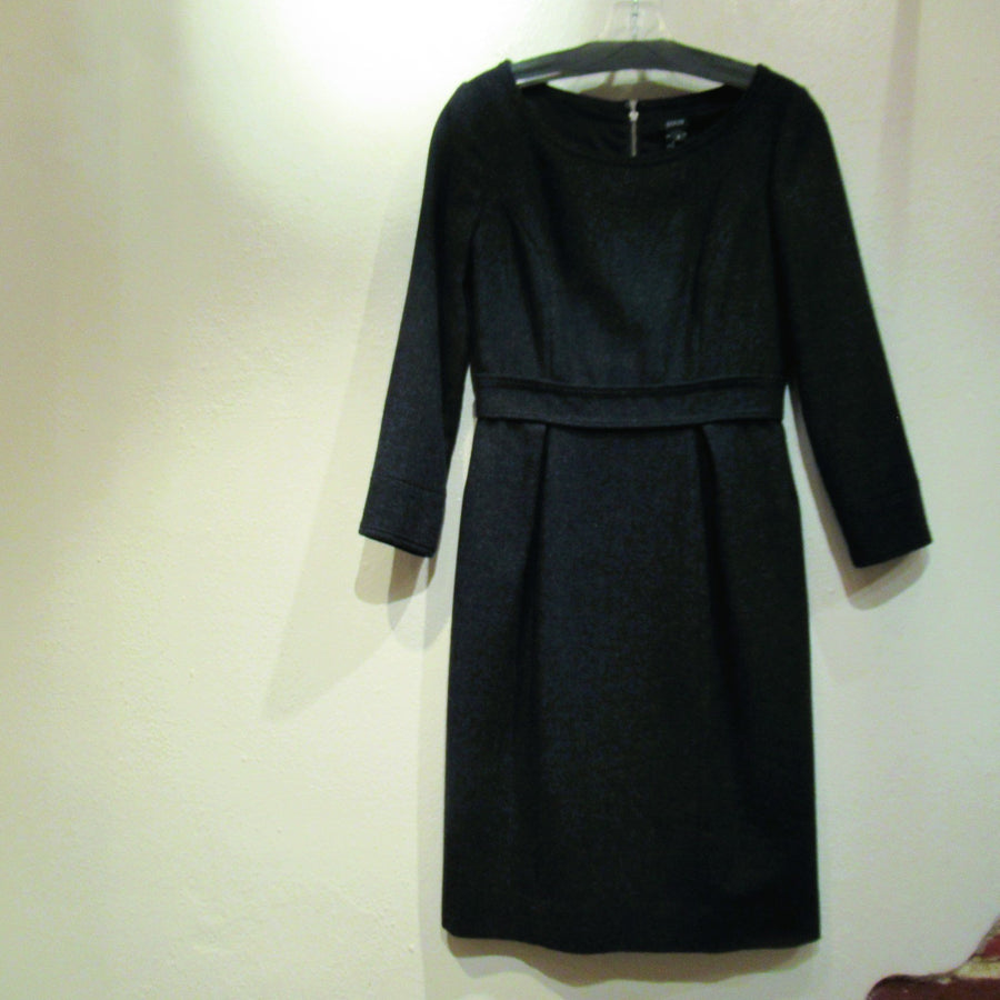 J Crew Charcoal Wool blend L S Dress