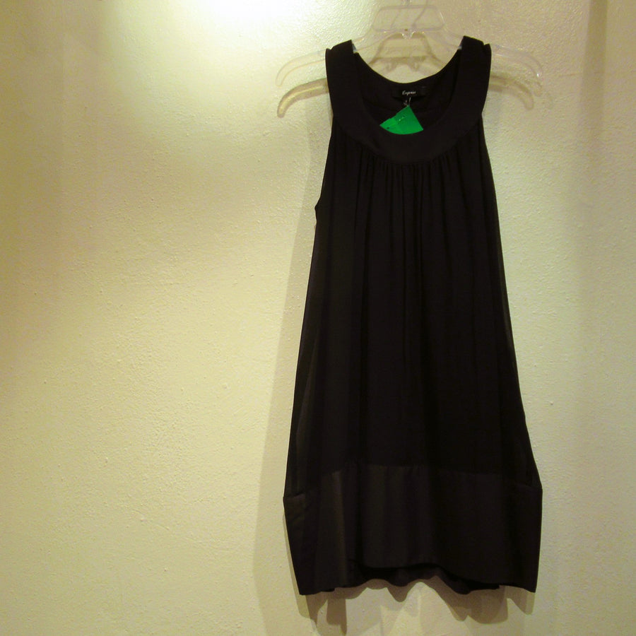 Express Black Silk S L Dress