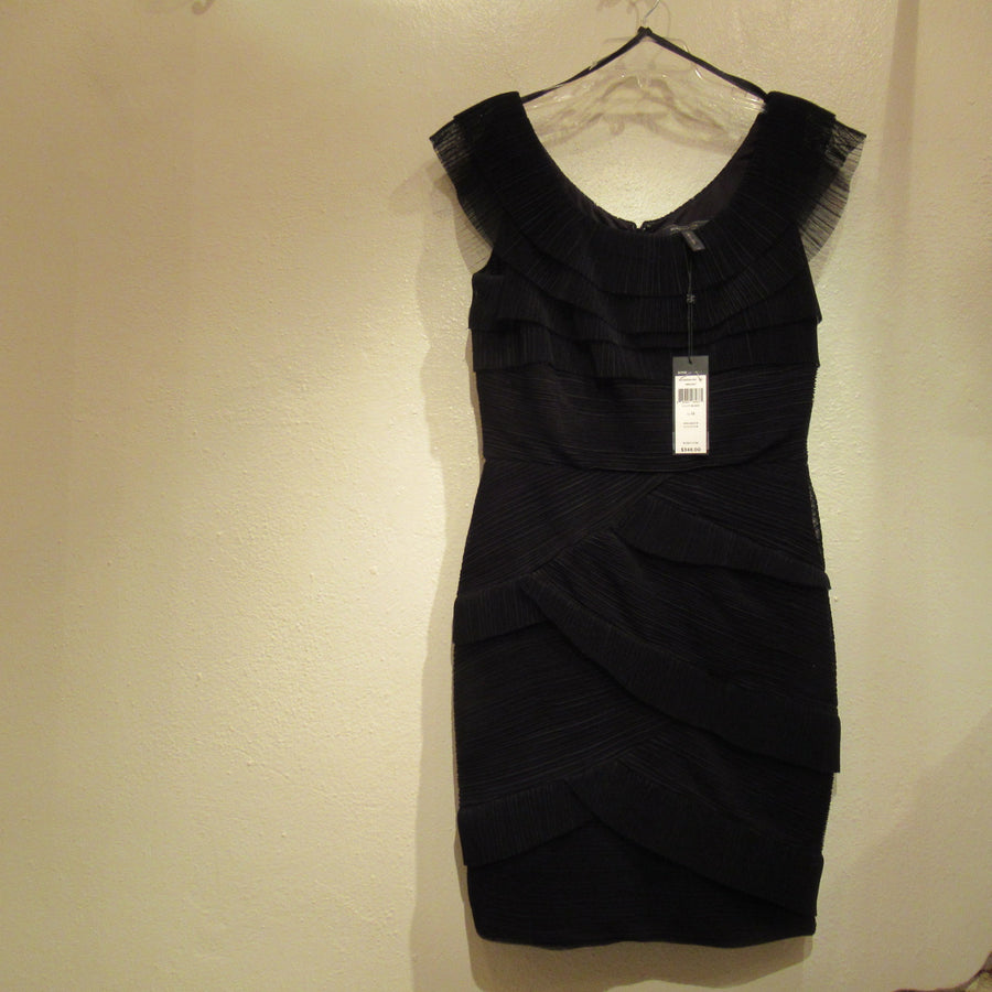 bcbgeneration black pleated dress NEW BCBGeneration Black CutOut Mesh Collar