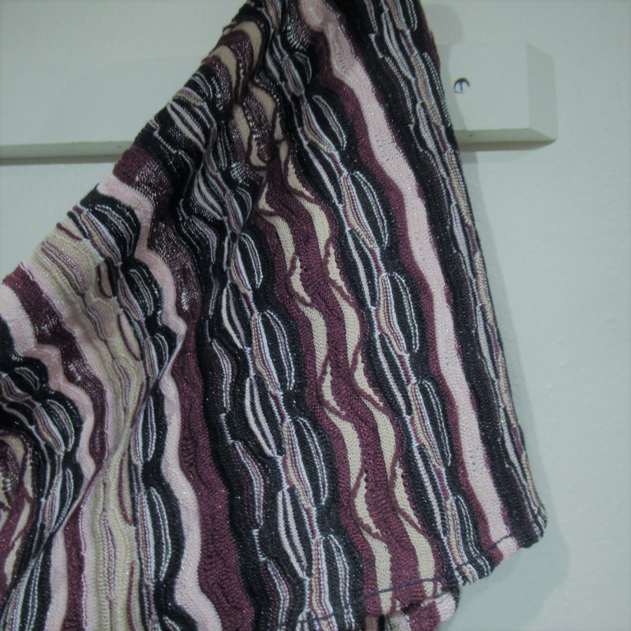 White House Black Market Wine Rayon blend Infinity Striped Scarf