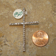 Sterling silver Cross Cubic Zirconia Slider pendant - Clotheshorse Boutique