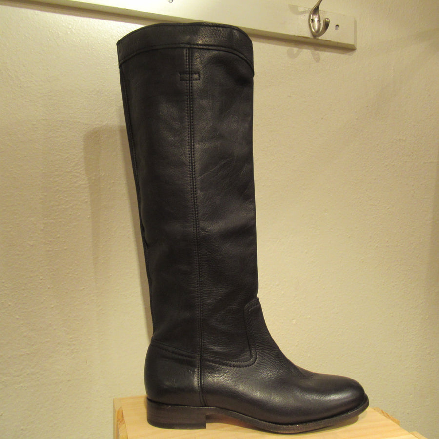 Frye Black Leather Pebbled Knee boots