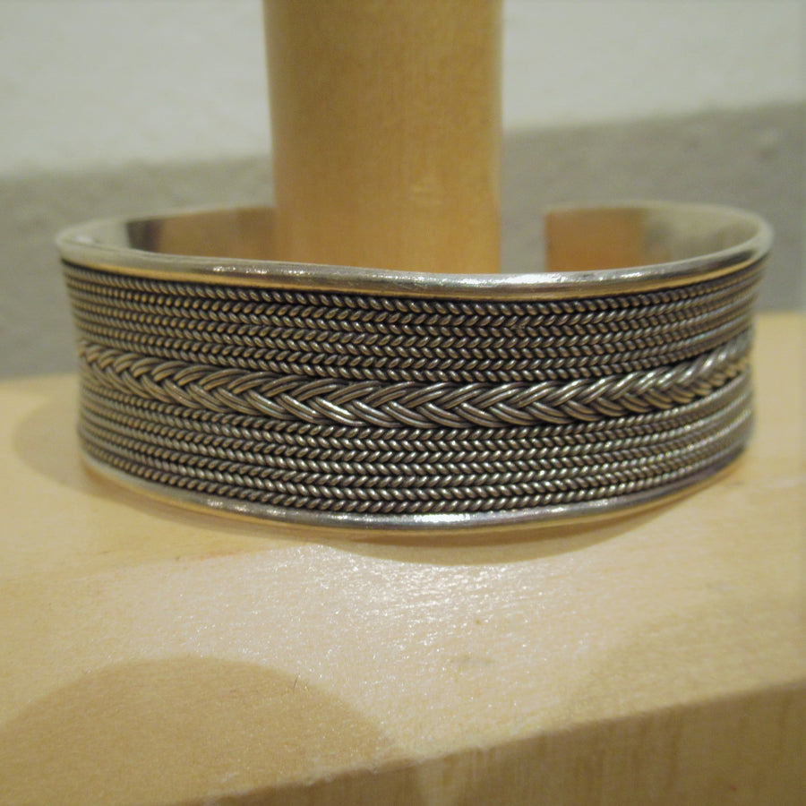 Sterling silver 925 Woven Cuff bracelet