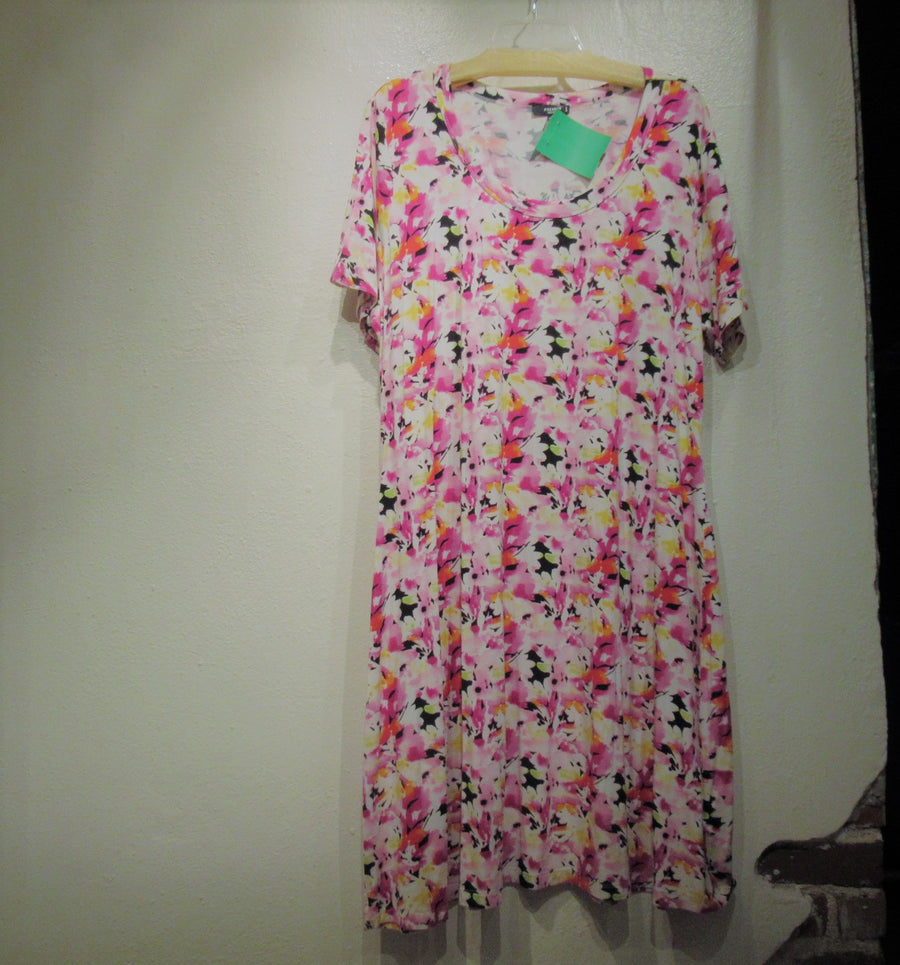 Premise Fuchsia Rayon blend Knit Print S S Dress
