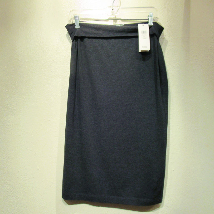 Eileen Fisher Charcoal Tencel blend Knit Skirt