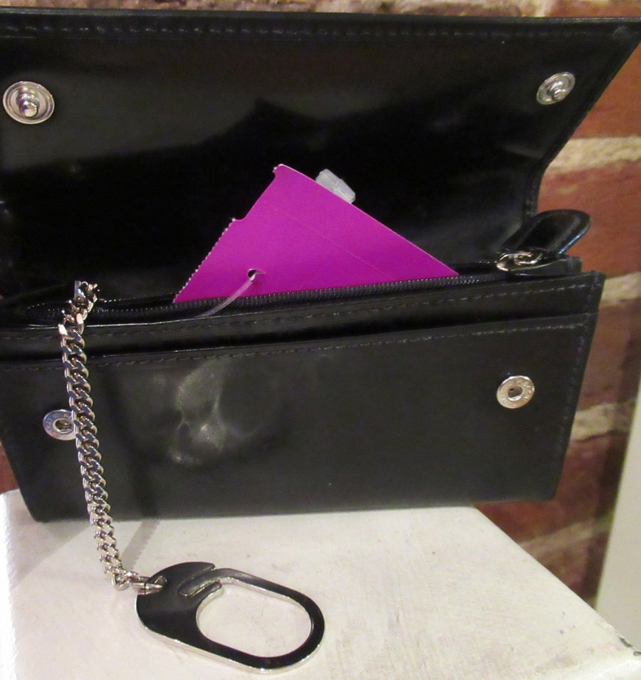 Joan & David Black Leather Small Envelope wallet
