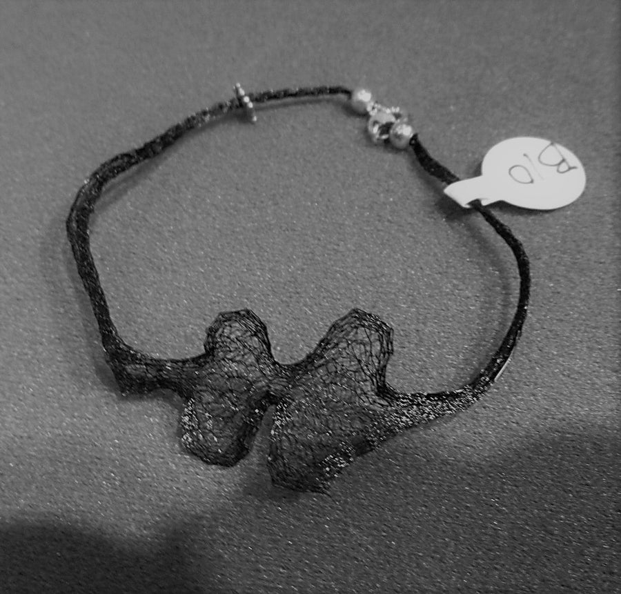 Sterling silver Mesh Black Chain bracelet
