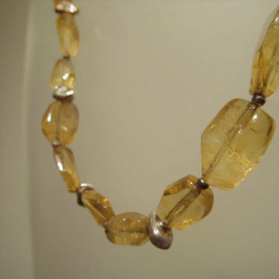 Sterling silver 925 Citrine 18.5 in Faceted Silpada Beaded necklace