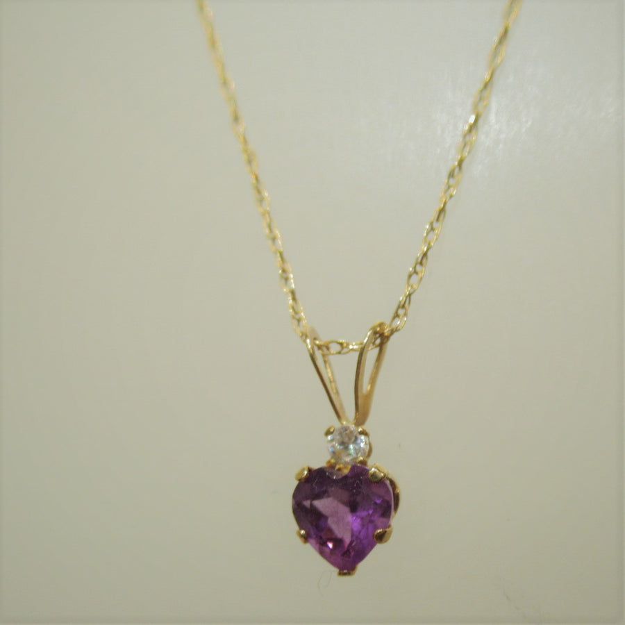 10 kt yellow gold Amethyst 18 in Small Chain necklace