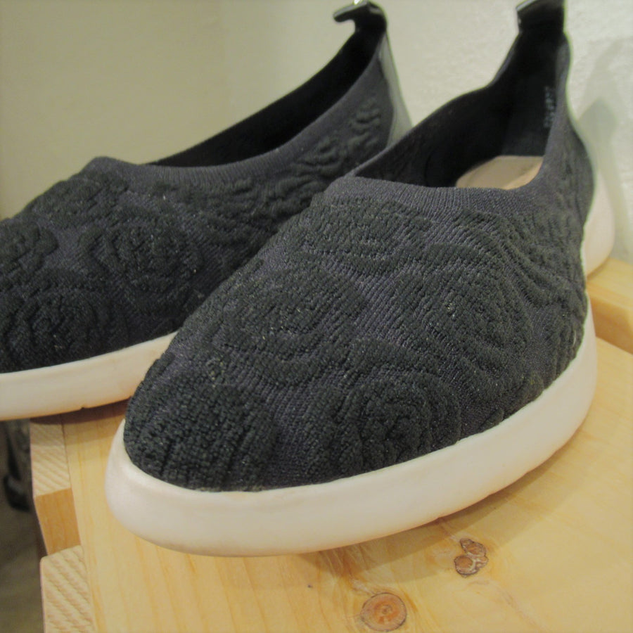 Taryn Rose Black Fabric Loafers