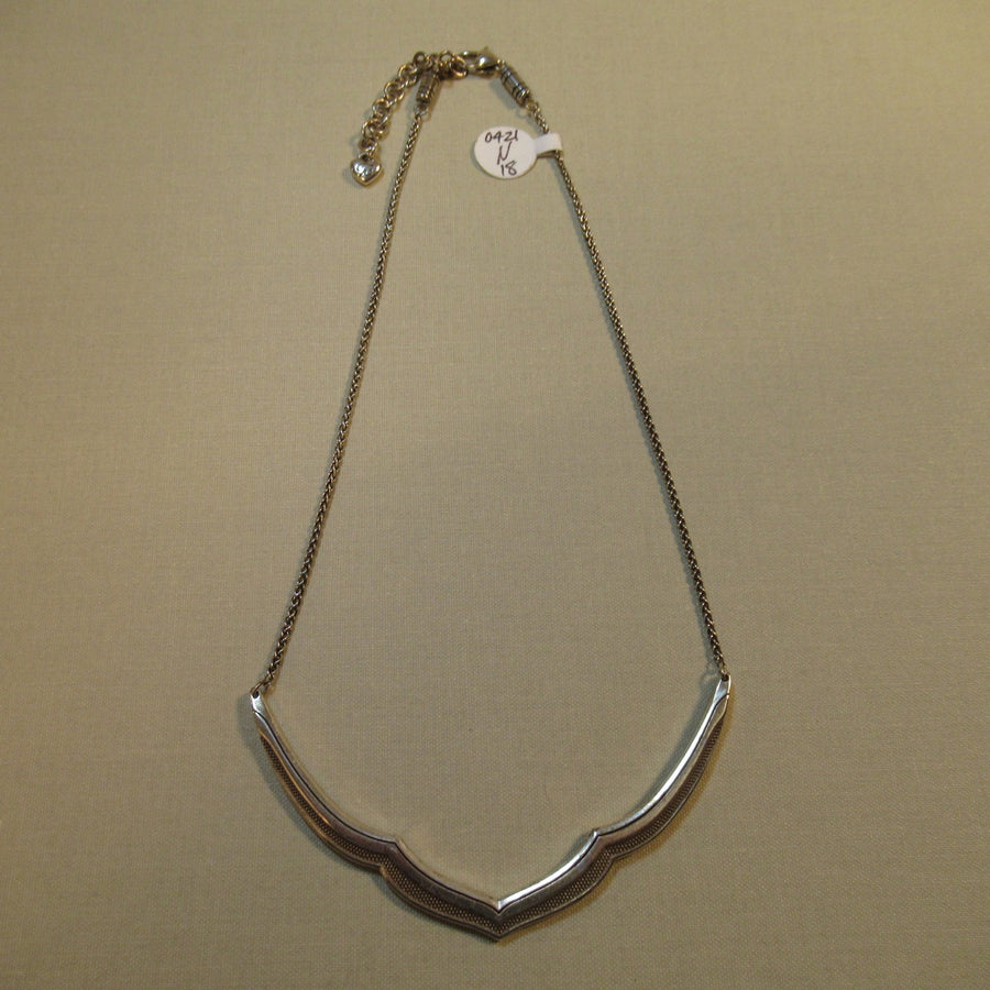 Silver plated Scallop Hammered Brighton Chain necklace - Clotheshorse Boutique