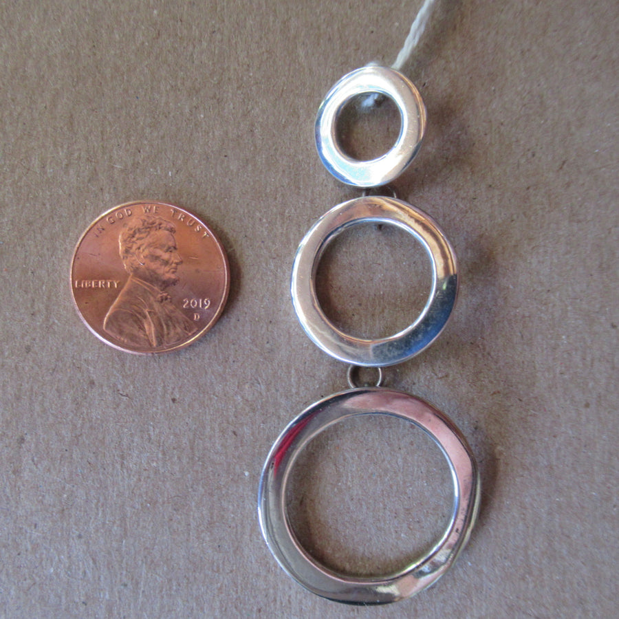 Sterling silver Circle Triple Slider pendant