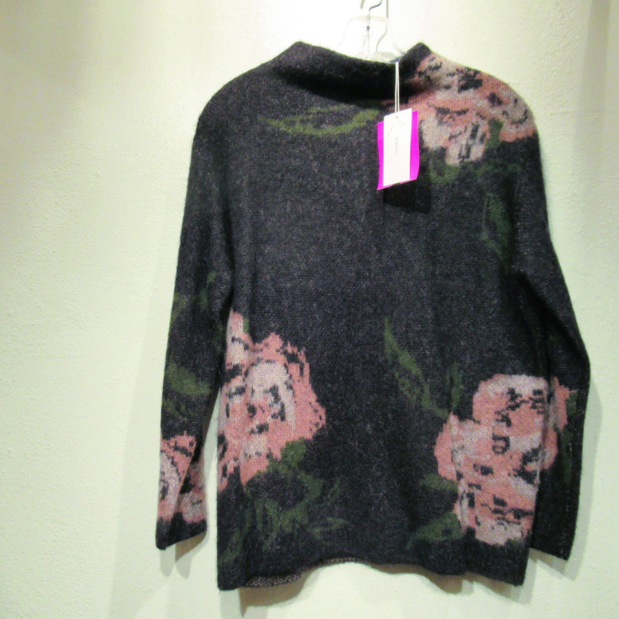 Vince Charcoal Polyamide blend Floral L S Sweater