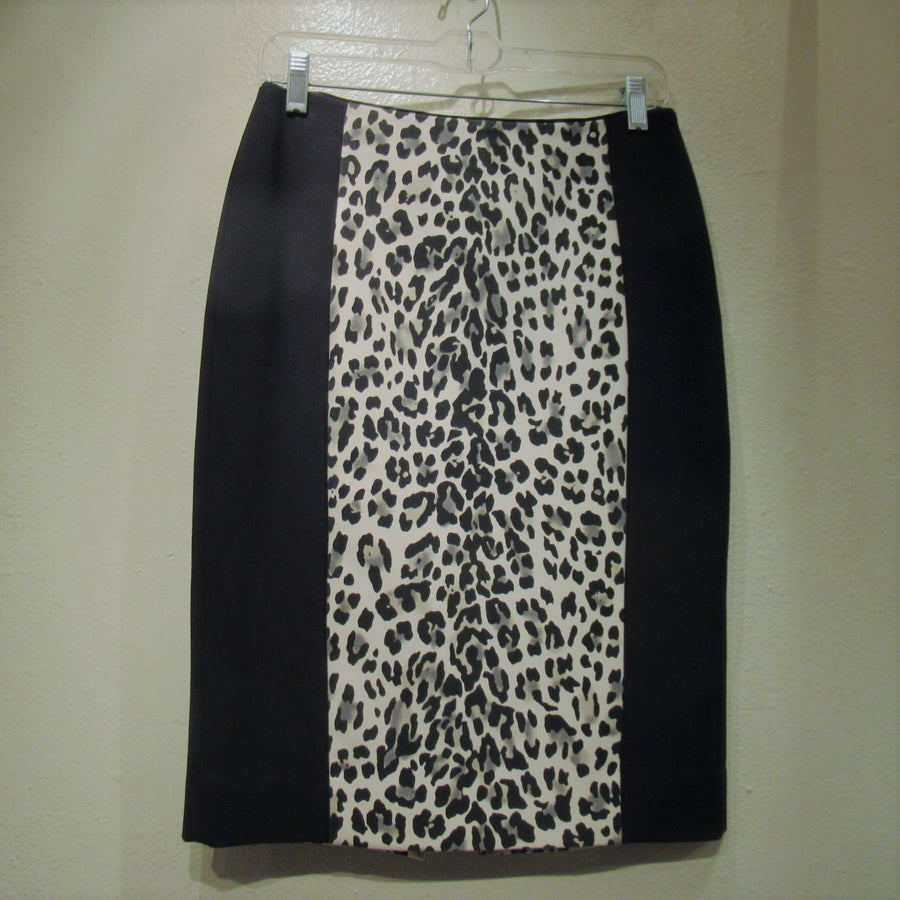 White House Black Market Black Polyester Animal Print Skirt
