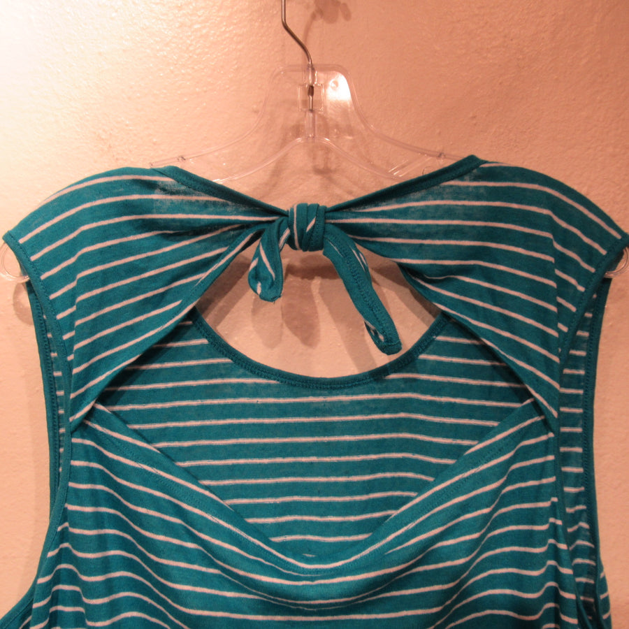Old Navy Turquoise Linen blend Lightweight Striped S L Sweater