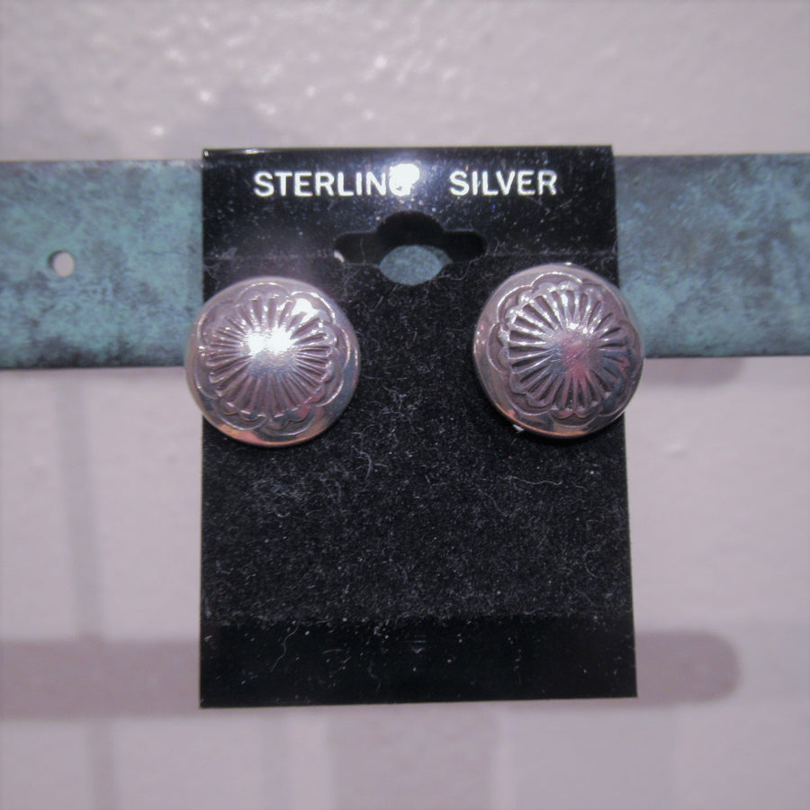 Sterling silver 925 Round Stamped Post earrings