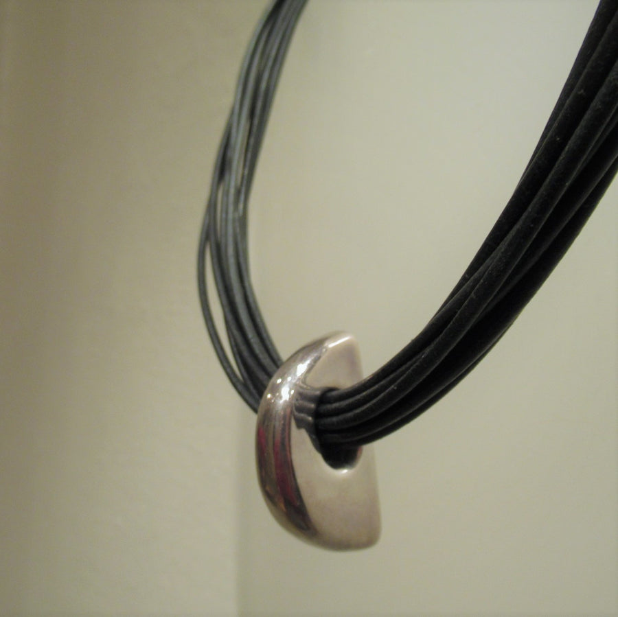 Sterling silver 925 D 16.5 in Black Silpada Cord necklace