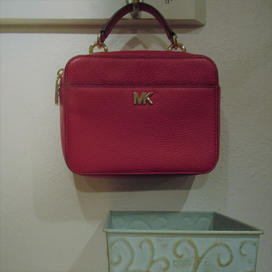 Michael Kors Red Leather Pebbled Handbag