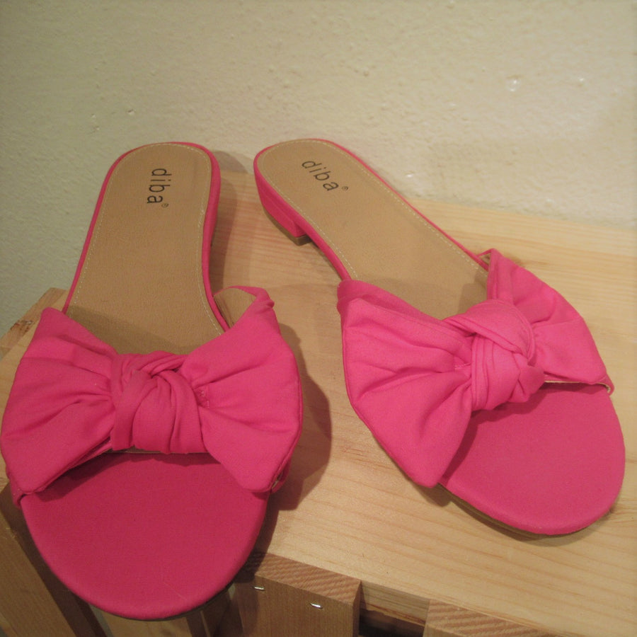 Diba Hot pink Fabric Bow Sandals