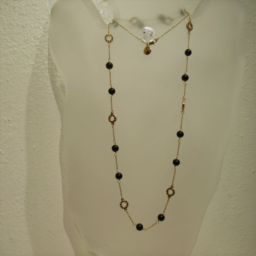 Gold toned Bead 32 in Black J Crew Chain necklace