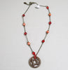 Brass toned Red Beaded necklace - Clotheshorse Boutique