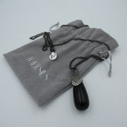 Gunmetal toned Teardrop Long Black Chain necklace - Clotheshorse Boutique