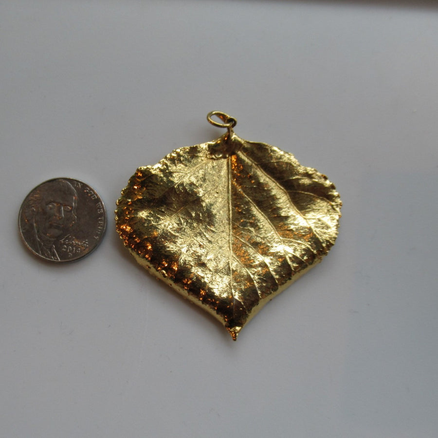 Gold toned Leaf Bail pendant
