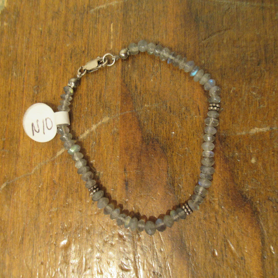 Sterling silver Labradorite Faceted Beaded bracelet