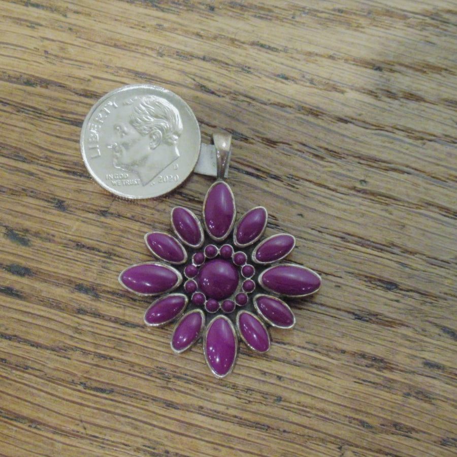 Sterling silver Marquise Purple Cluster Slider pendant