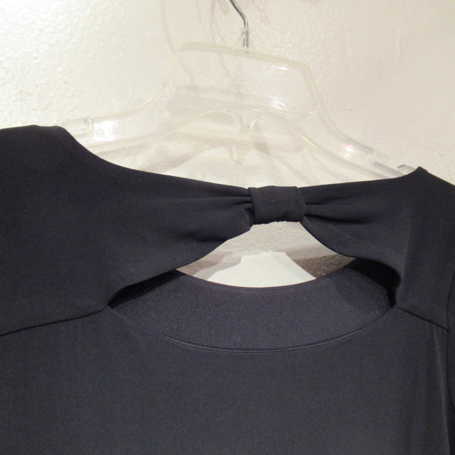 White House Black Market Black Polyester Knit 3/4 Dress