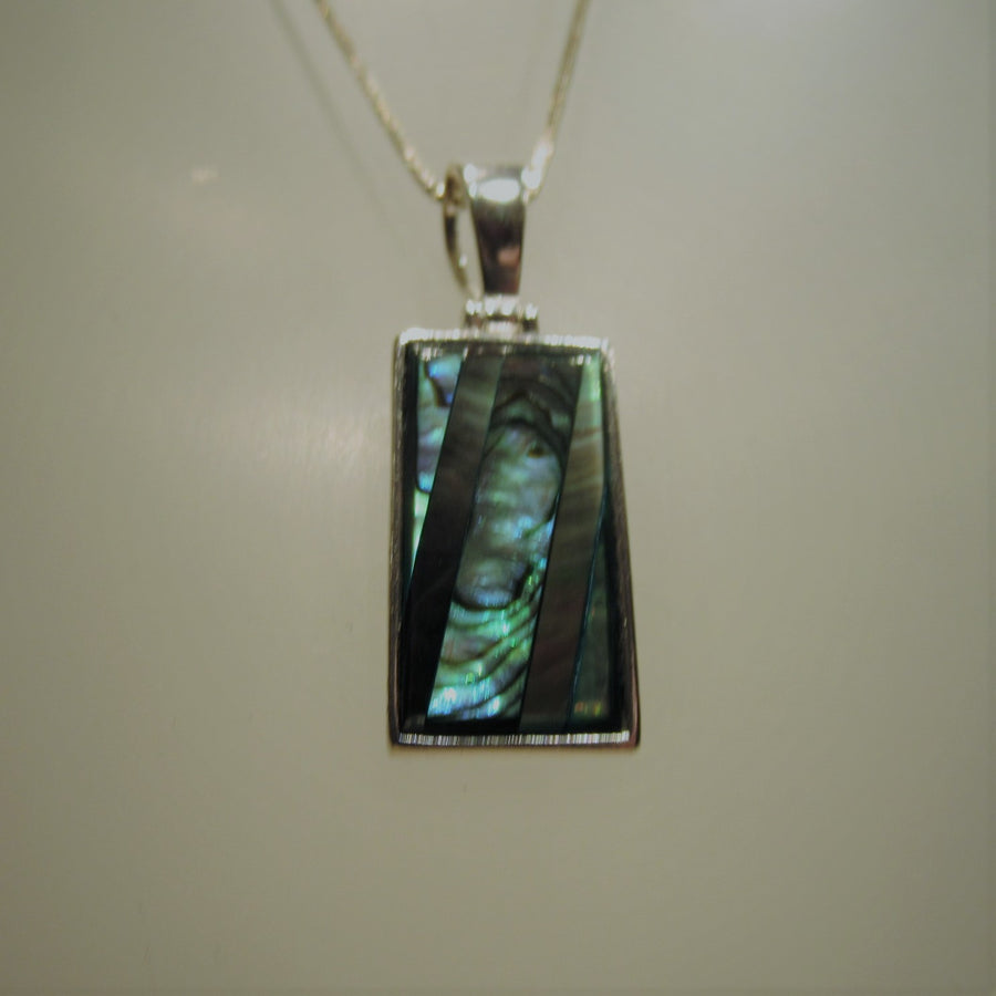 Sterling silver 925 Rectangle Abalone Bail pendant