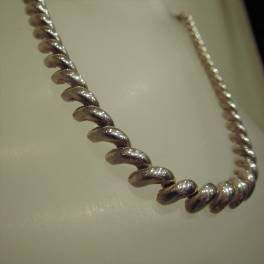 Sterling silver 925 16.5 in Macaroni Link necklace