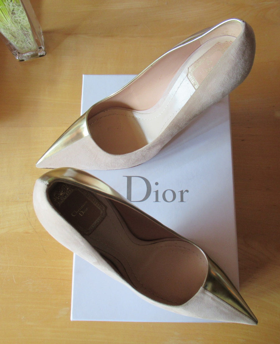 Christian Dior Beige Suede/Leather High Pumps