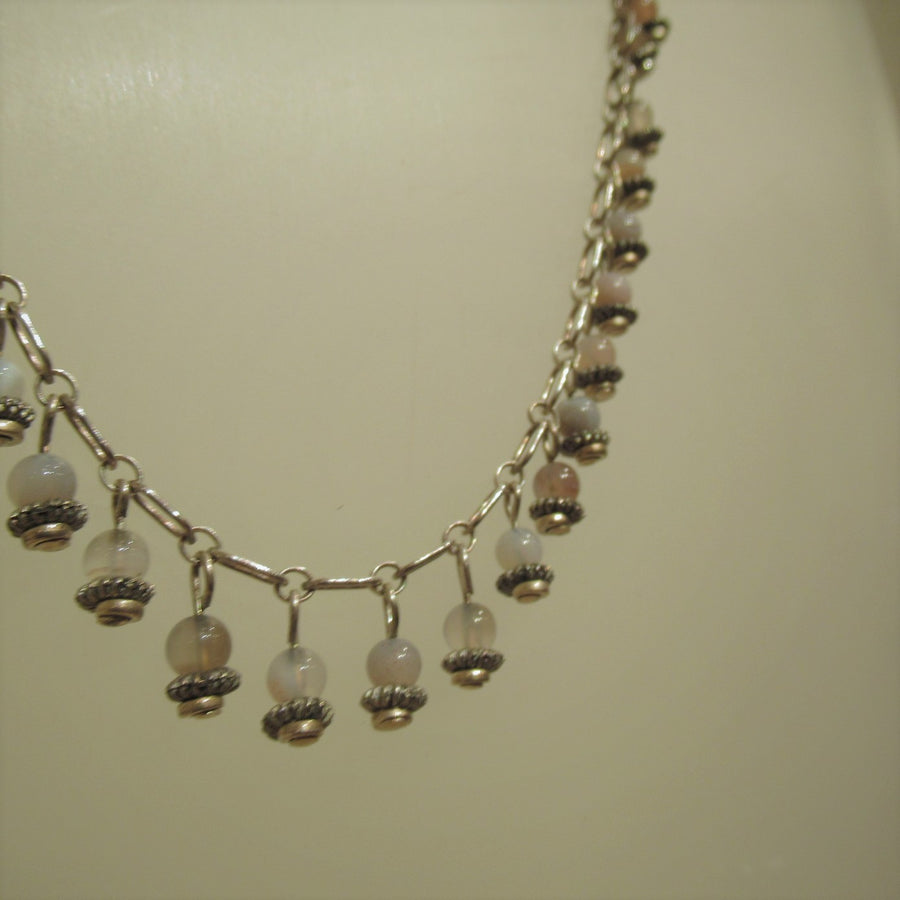 Sterling silver 16.5 in Cha Cha Gray Bead Chain necklace