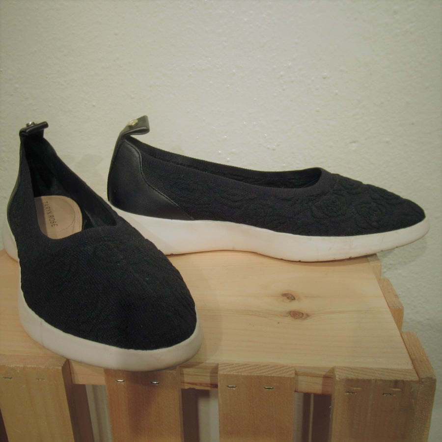 Taryn Rose Black Fabric Loafers