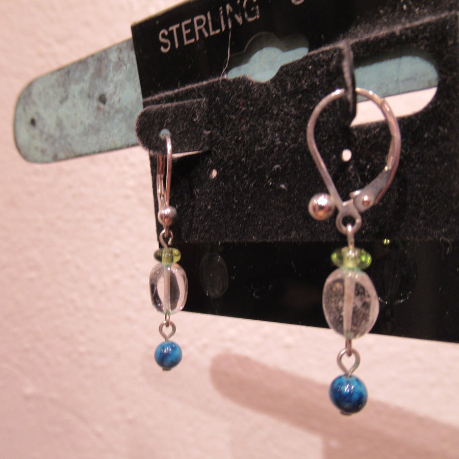 Sterling silver Clear Wire dangle earrings