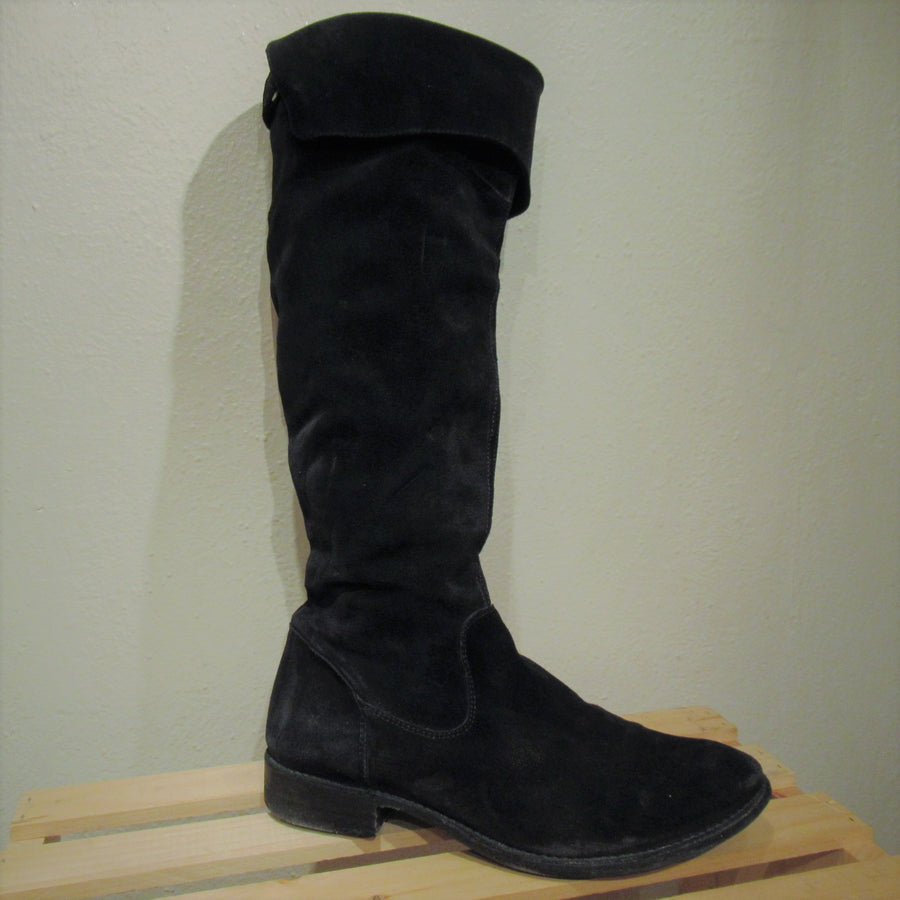 Frye Black Suede Thigh boots