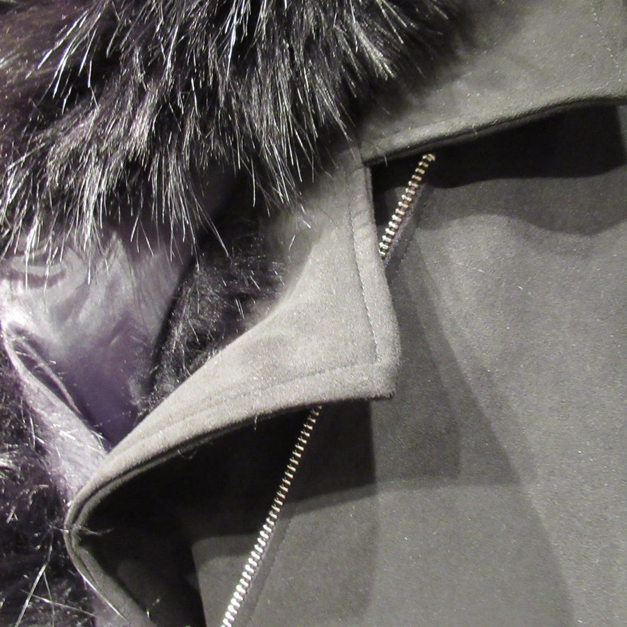 Bellivera Black Poly blend Knit Faux fur Jacket
