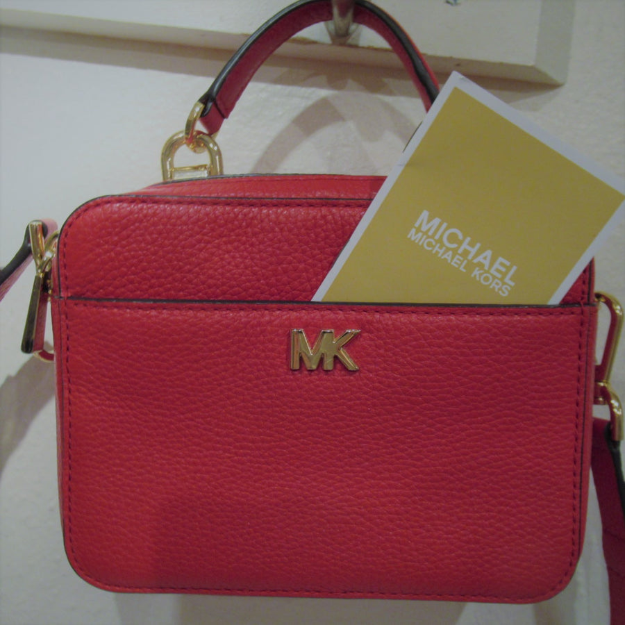 Michael Kors Red Leather Pebbled Handbag