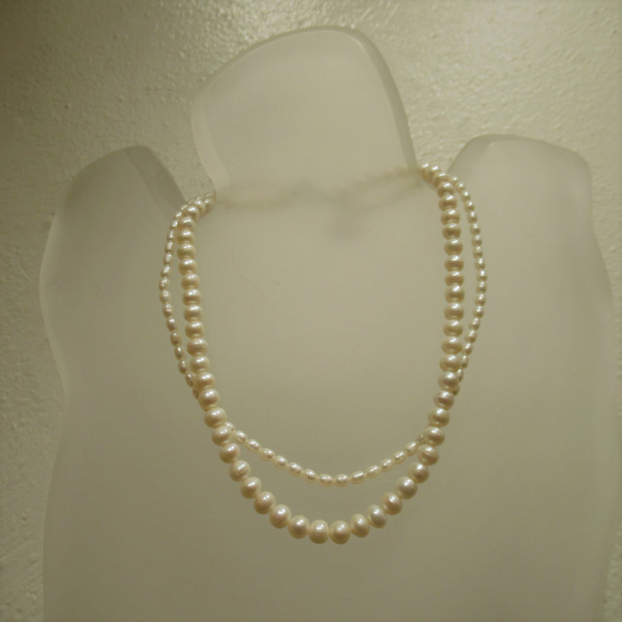 Sterling silver 925 Pearl 17 in 2 Strand Silpada Beaded necklace