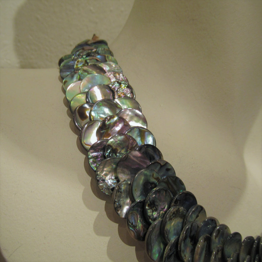 Round Abalone Wide Beaded necklace