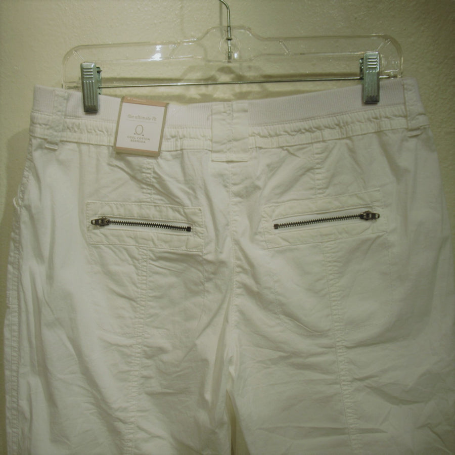 Chico's White Cotton blend Cropped Pants