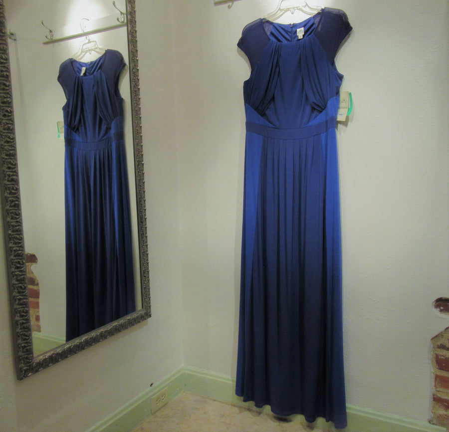 Sangria Blue Nylon blend Long Cap Dress