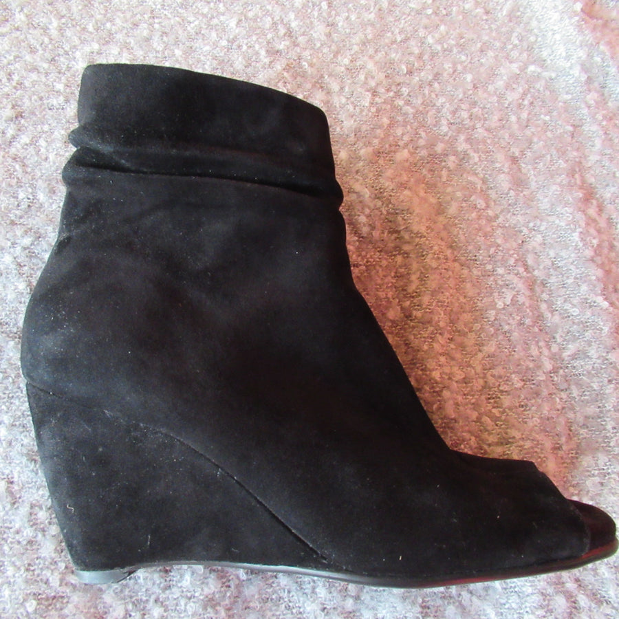 Aerosoles Black Suede Wedge Ankle boots