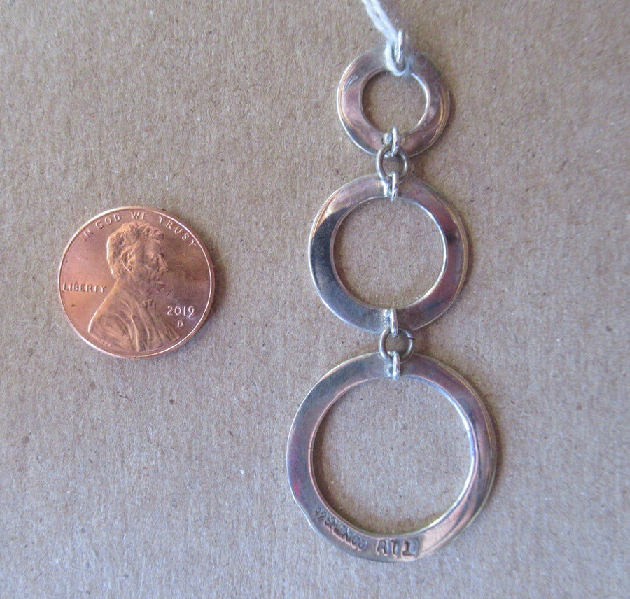 Sterling silver Circle Triple Slider pendant